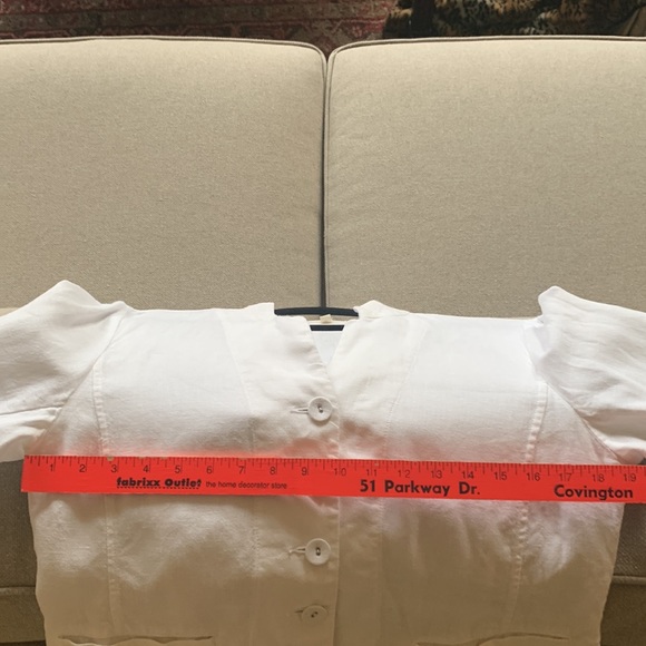 Eileen Fisher jacket, white linen, size S - Picture 5 of 5